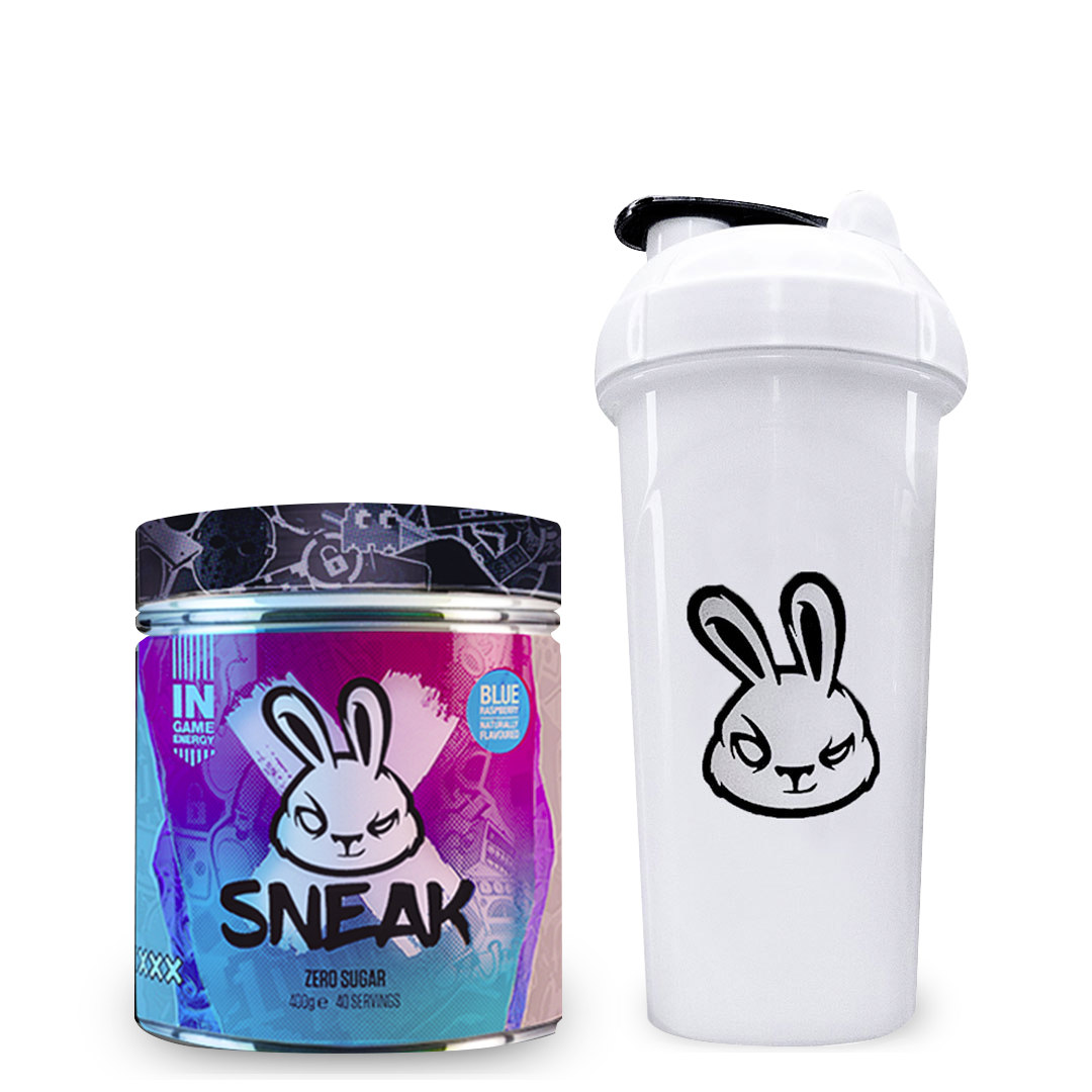 Sneak blue raspberry flavour and shaker bottle