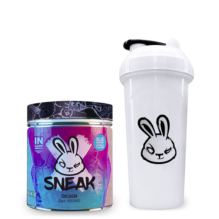 Sneak blue raspberry flavour and shaker bottle