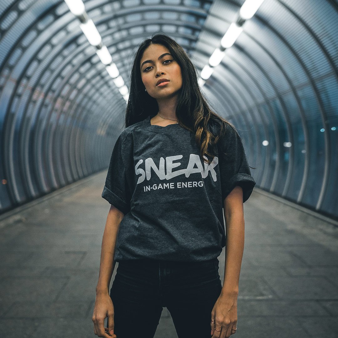 woman wearing gaming t-shirt